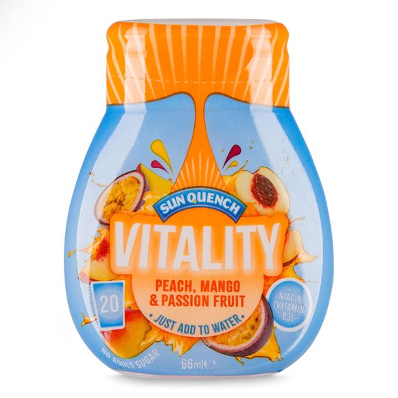 Sun Quench Vitality Peach, Mango & Passion Fruit Flavoured Squash Drink 66ml